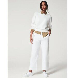 SPANX Stretch Twill Cropped Wide Leg Pants Sz SP